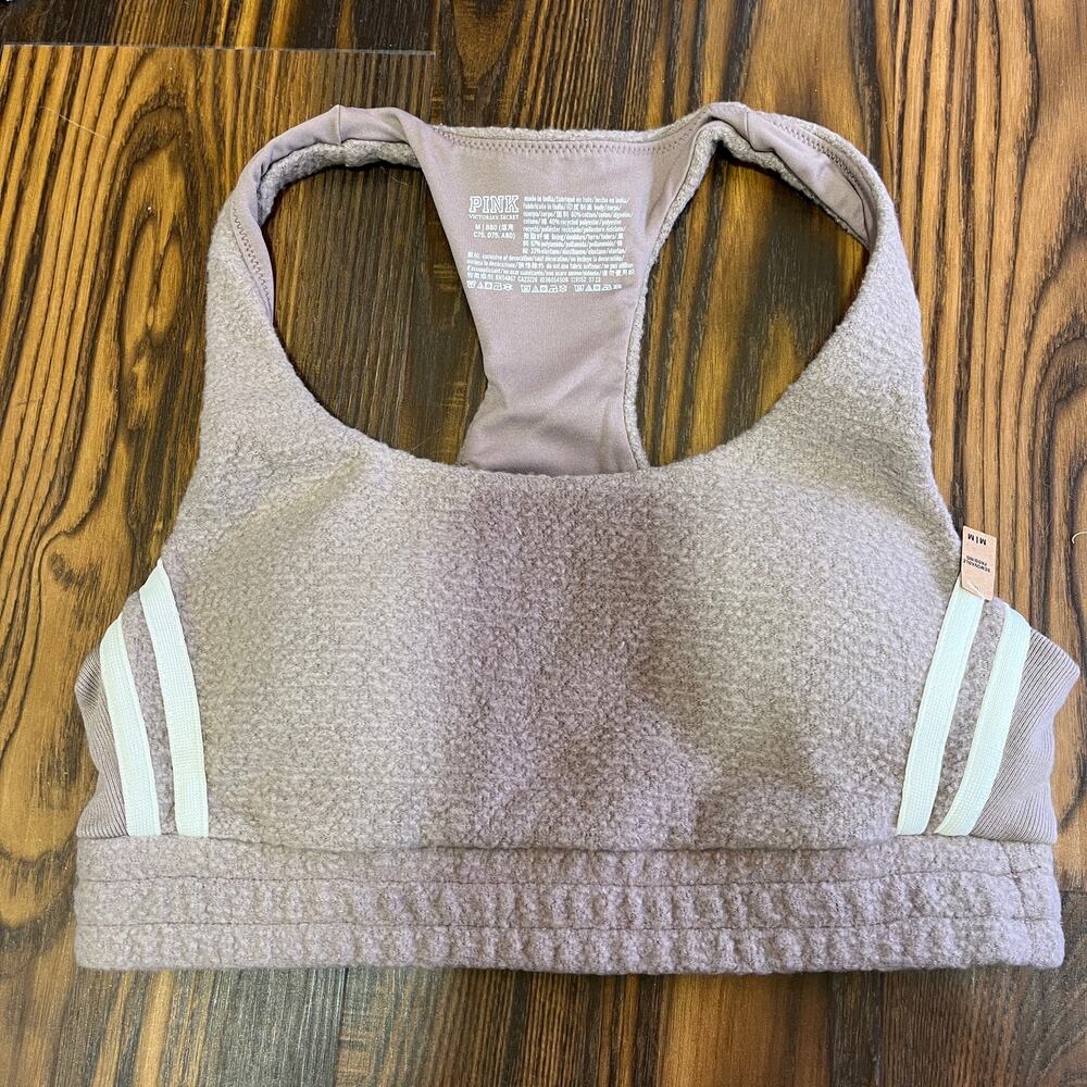 NWT Pink by Victoria’s Secret Fleece Pull On Sports Bra Size M